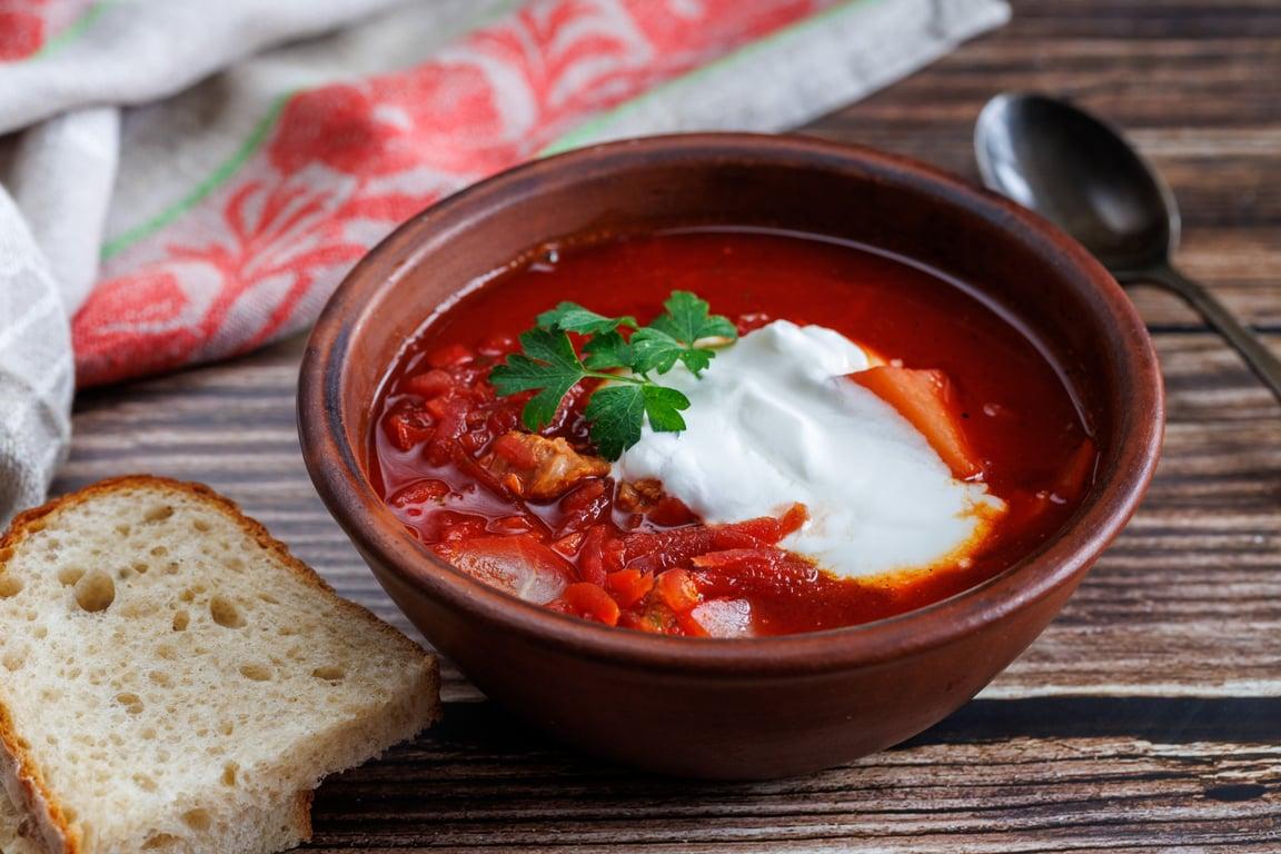 Borshch: Russia's Iconic Beet Soup.