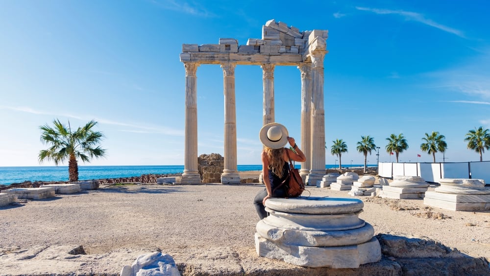 Old ruins in Side, near Antalya in Turkey